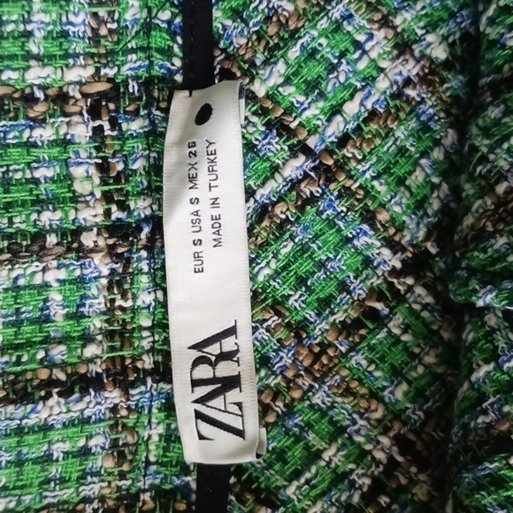 Zara Tweed Midi Skirt High Waisted Button Down Long Maxi Preppy Knit Plaid, S - Picture 12 of 13